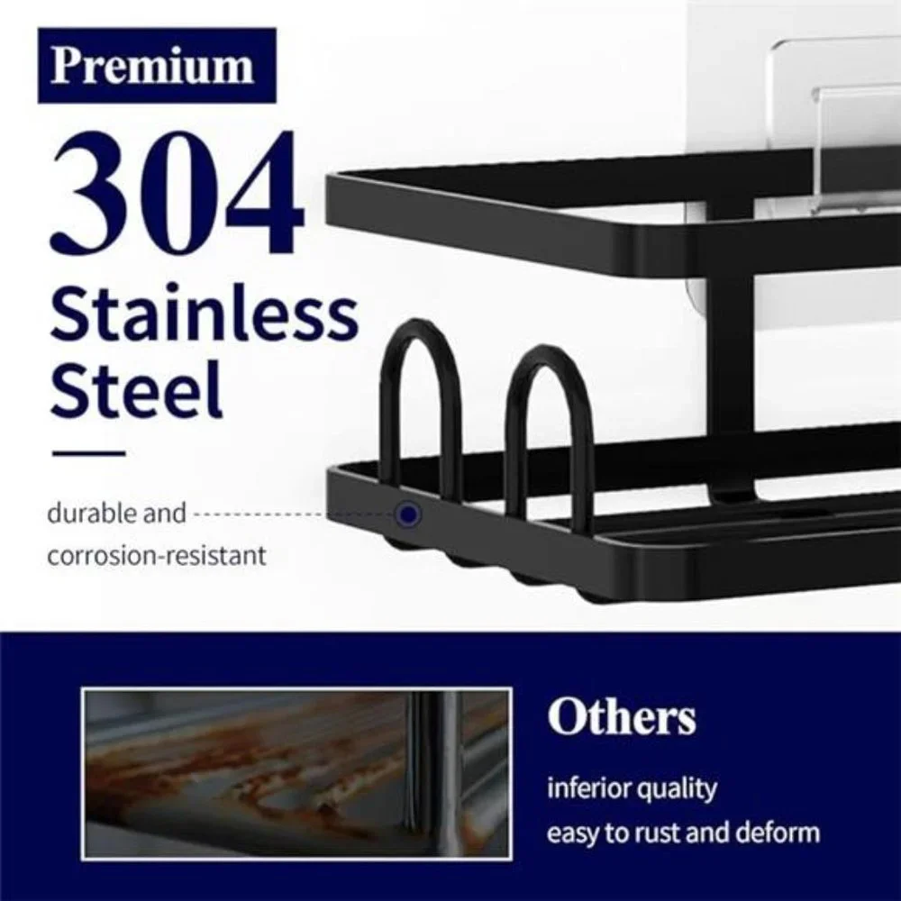 Shower Caddy XL - Adhesive Shower Organizer, Stainless Steel, No Drill, 2 Pack